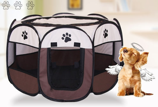 Quick-Fold Octagonal Pet Fence Cage