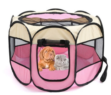 Quick-Fold Octagonal Pet Fence Cage