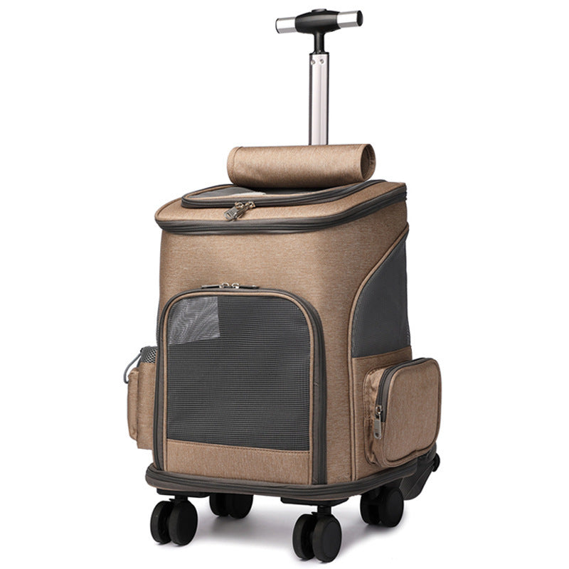 Portable Folding Trolley Pet Carrier Backpack