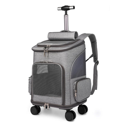 Portable Folding Trolley Pet Carrier Backpack