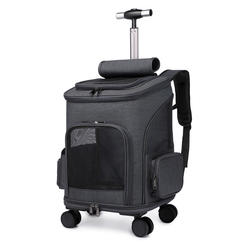 Portable Folding Trolley Pet Carrier Backpack