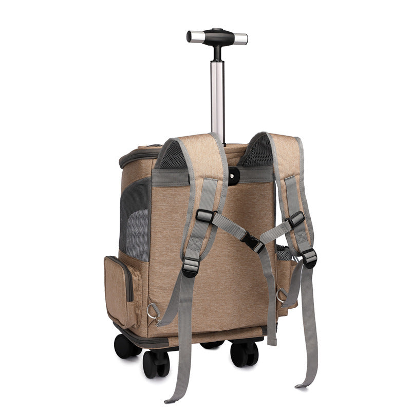 Portable Folding Trolley Pet Carrier Backpack