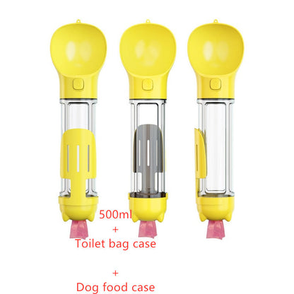 3-in-1 Portable Pet Water Bottle & Feeder