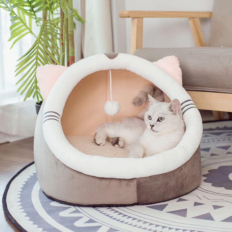 Velvet-Lined Closed Cat Litter Kennel