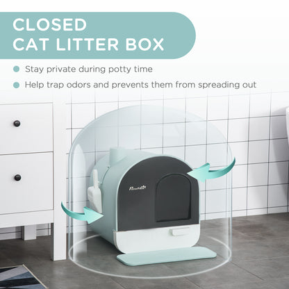 All-In-One Cat Litter Box with Lid & Accessories