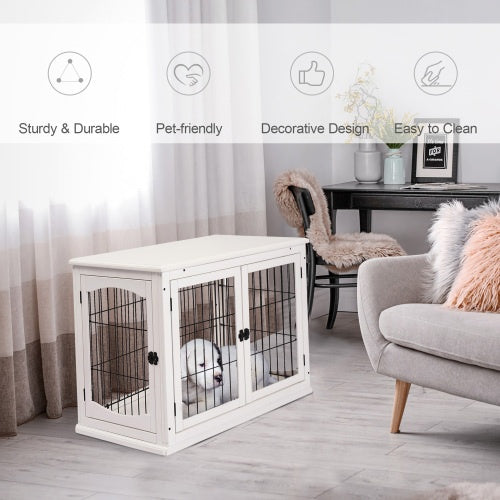 Small Kennel End Table with Lockable Door