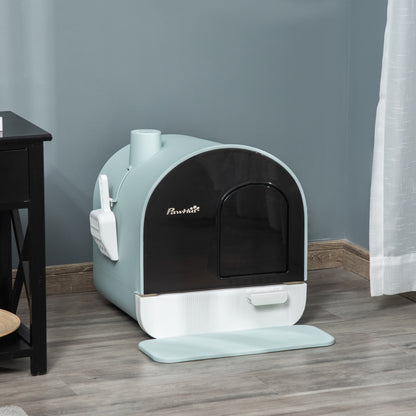 All-In-One Cat Litter Box with Lid & Accessories