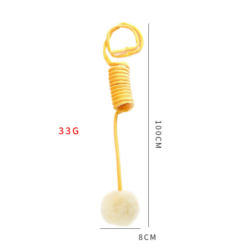 Interactive Cat Toy – Suction Cup Spring with Rabbit Hair Ball