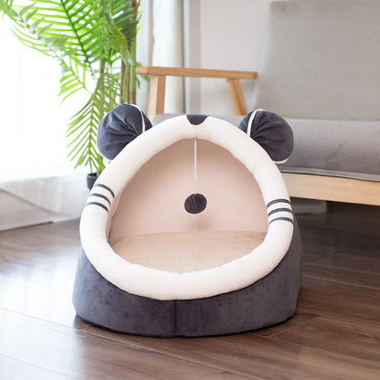 Velvet-Lined Closed Cat Litter Kennel