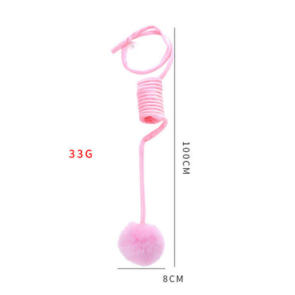 Interactive Cat Toy – Suction Cup Spring with Rabbit Hair Ball