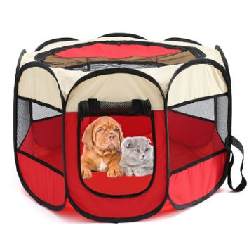 Quick-Fold Octagonal Pet Fence Cage