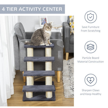 Cute PawHut Cat Stair with 4 Steps