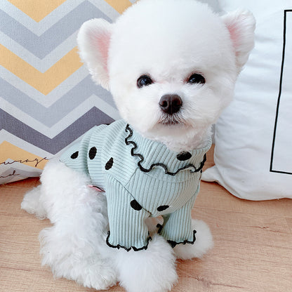 Polka Dot Turtleneck Dog Shirt