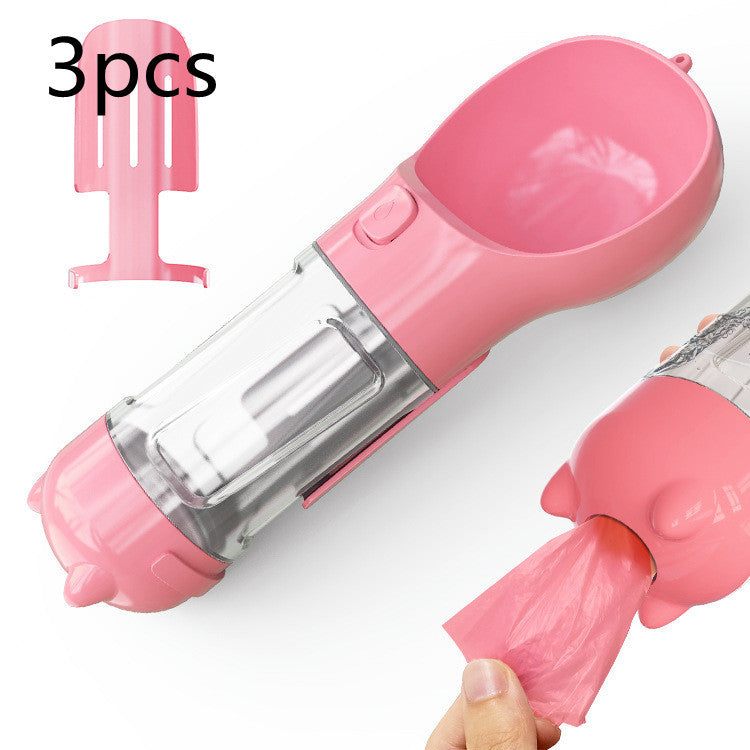 3-in-1 Portable Pet Water Bottle & Feeder