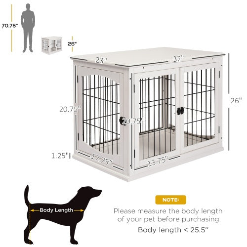 Small Kennel End Table with Lockable Door