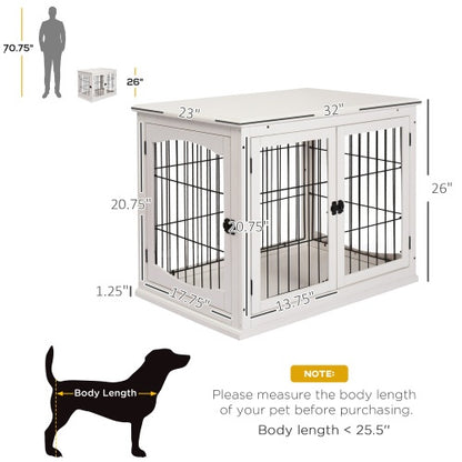 Small Kennel End Table with Lockable Door