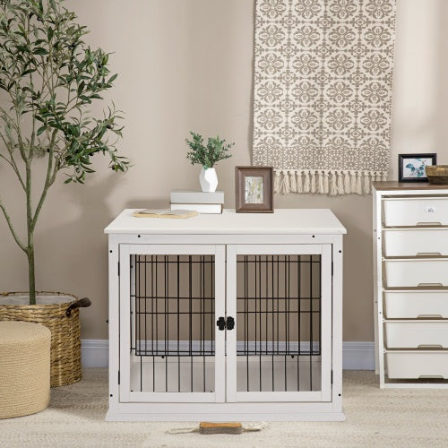 Small Kennel End Table with Lockable Door