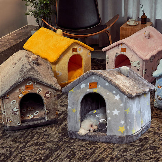 Foldable Warm Pet House & Bed