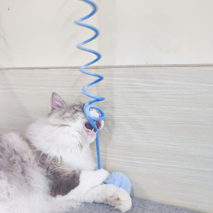 Interactive Cat Toy – Suction Cup Spring with Rabbit Hair Ball