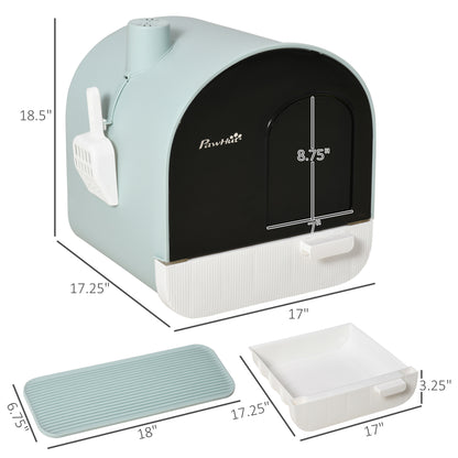 All-In-One Cat Litter Box with Lid & Accessories