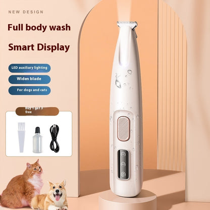 Waterproof Dog Paw Trimmer with LED Light & Display