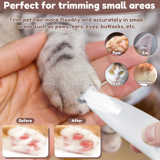 Waterproof Dog Paw Trimmer with LED Light & Display