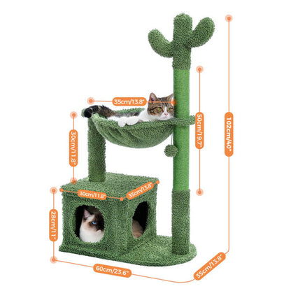 40-Inch Cactus Cat Tower & Scratch Pillar