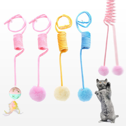 Interactive Cat Toy – Suction Cup Spring with Rabbit Hair Ball