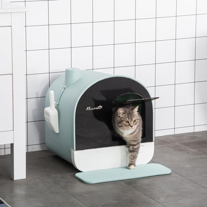 All-In-One Cat Litter Box with Lid & Accessories