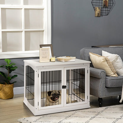 Small Kennel End Table with Lockable Door