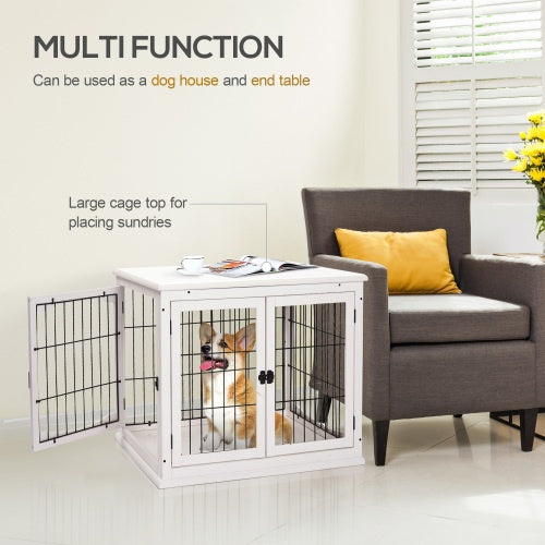 Small Kennel End Table with Lockable Door