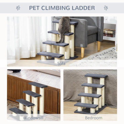 Cute PawHut Cat Stair with 4 Steps