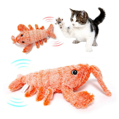 Electric Jumping Shrimp & Lobster Pet Toy – USB Rechargeable