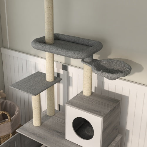 2-in-1 Cat Tree with Litter Box Enclosure